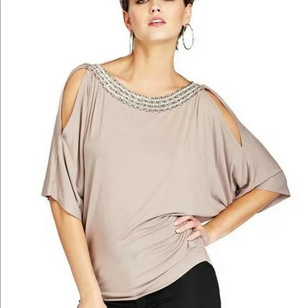 New Guess Marciano Monica beaded blouse embellish Top XS
